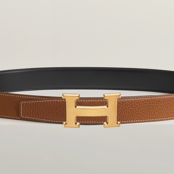 Hermes H belt buckle & Reversible leather strap 32 mm - Picture 3 of 5